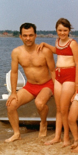 me and dad at the lake